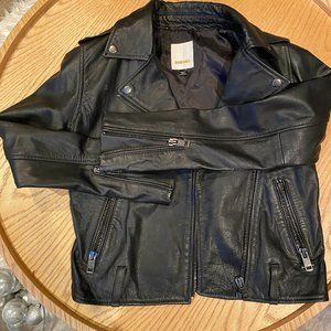 DIESEL REAL LEATHER MOTO JAKCET BLACK WOMENS S